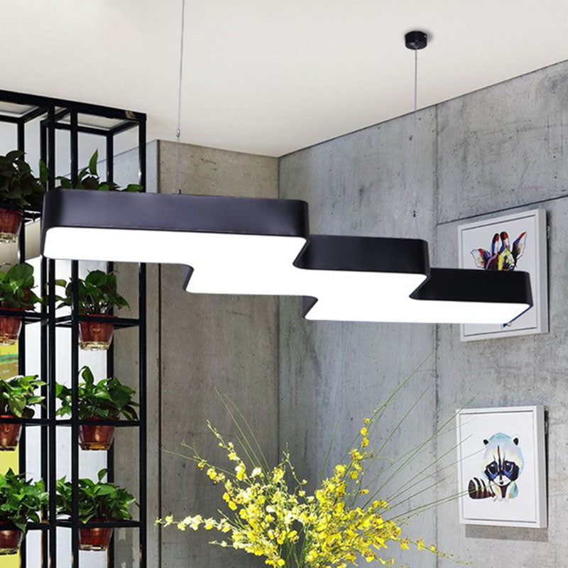 Raelyn Modern Zigzag Led Pendant: Light Up Your Space With Style Black