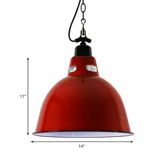 Industrial Brilliance: The Red Dome Shade Pendant Lamp