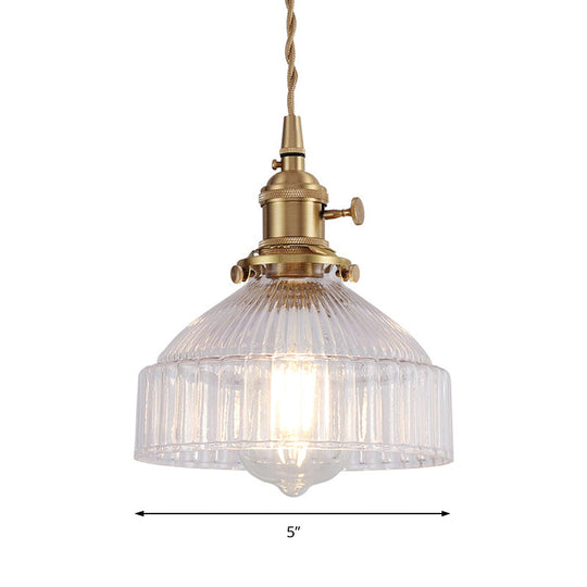 Ariana - Modern Industrial Pendant Light With Clear Glass Bowl (1 - Light Brass) Lighting