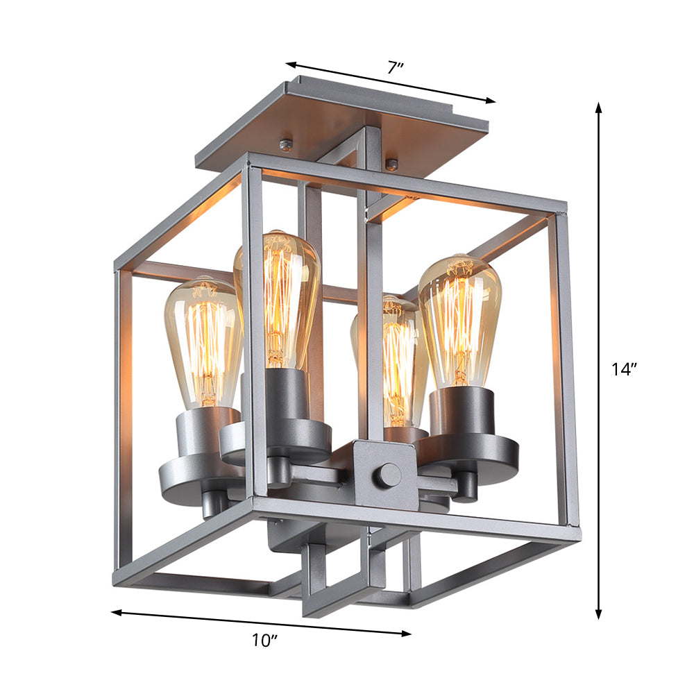 Aubrie Square Ceiling Light - Industrial Style For Modern Living Fixtures