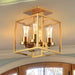 Aubrie Square Ceiling Light - Industrial Style For Modern Living Gold Fixtures