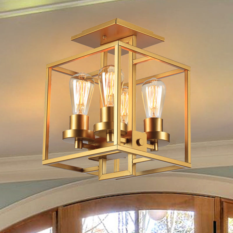 Aubrie Square Ceiling Light - Industrial Style For Modern Living Fixtures