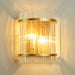 Modern Elegance Meets Warmth: Gold Ribbed Glass Wall Sconce