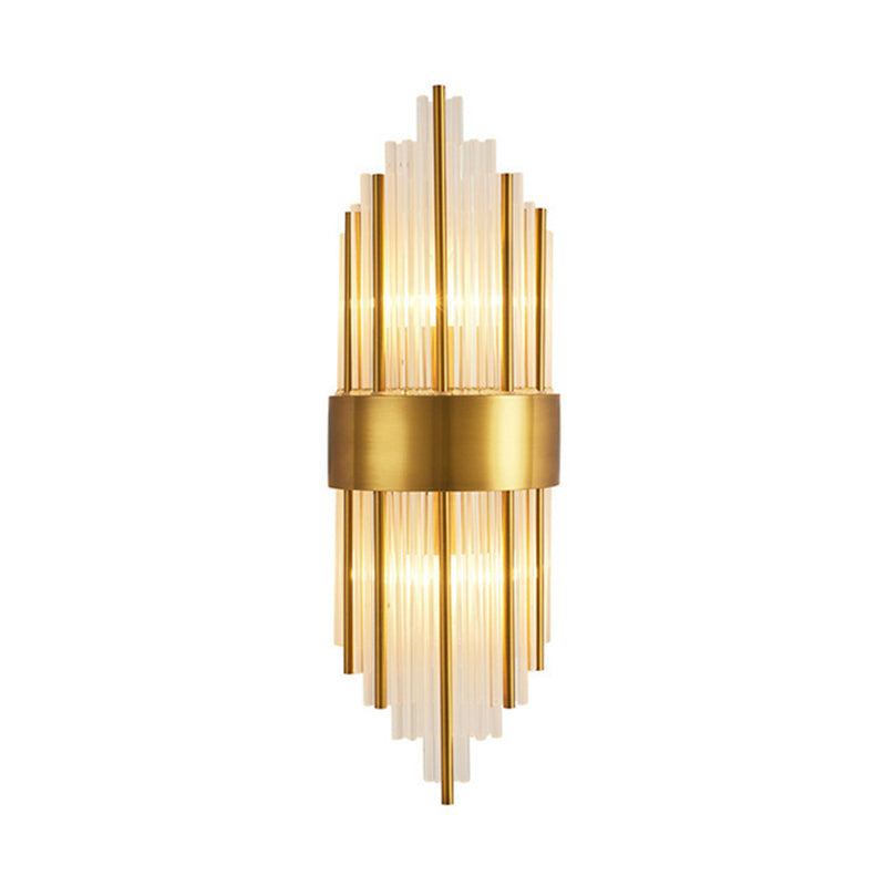 Sara: Crystal Rod Wall Sconce With Two Lights In Gold / A