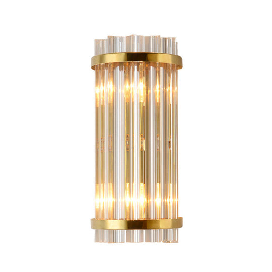 Sara: Crystal Rod Wall Sconce With Two Lights In Gold / G