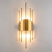 Sara: Crystal Rod Wall Sconce With Two Lights In Gold / H