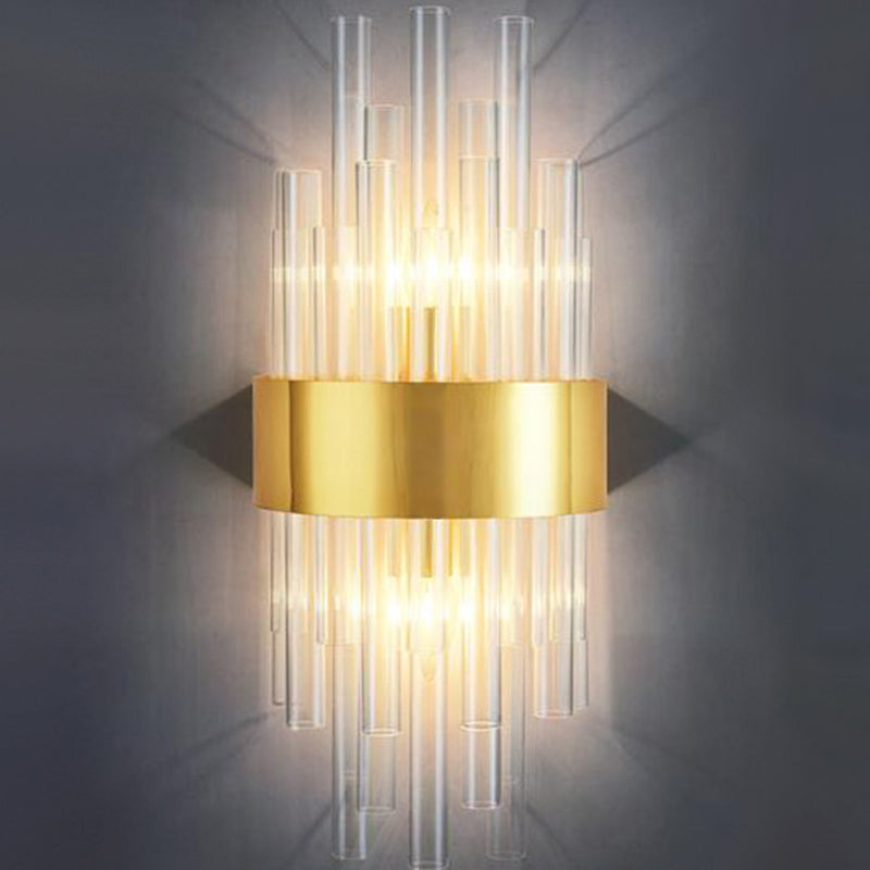 Sara: Crystal Rod Wall Sconce With Two Lights In Gold / K