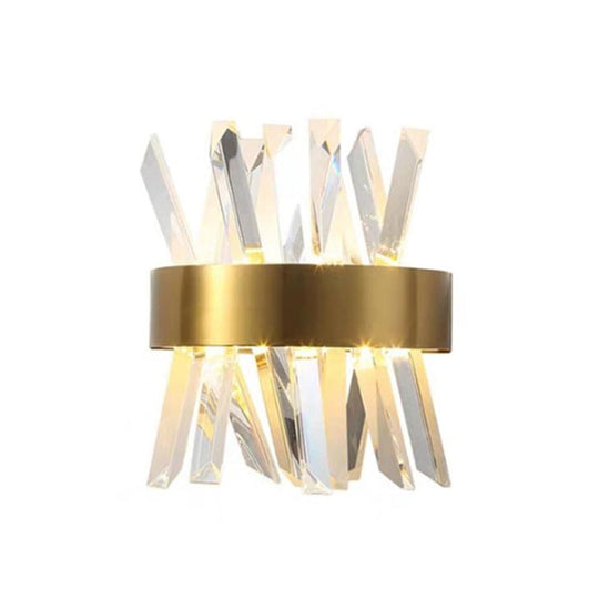 Sara: Crystal Rod Wall Sconce With Two Lights In Gold / L