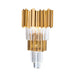 Sara: Crystal Rod Wall Sconce With Two Lights In Gold / M