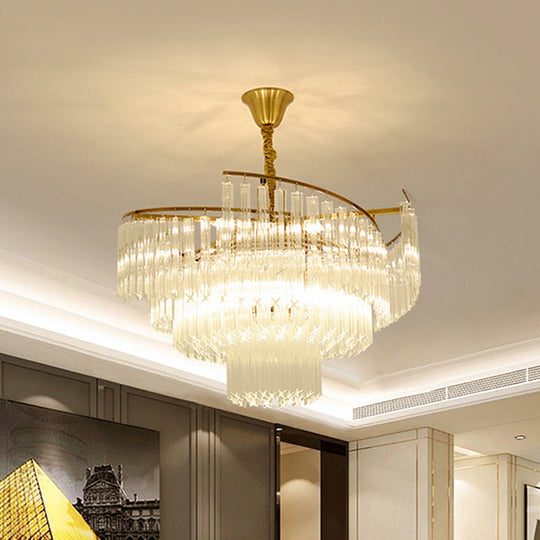 Vanessa Elegance Meets Sparkling Brilliance: The Clear Crystal Postmodern Gold Chandelier