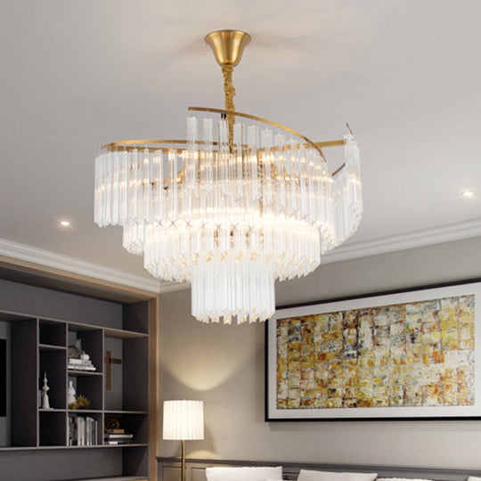 Vanessa Elegance Meets Sparkling Brilliance: The Clear Crystal Postmodern Gold Chandelier