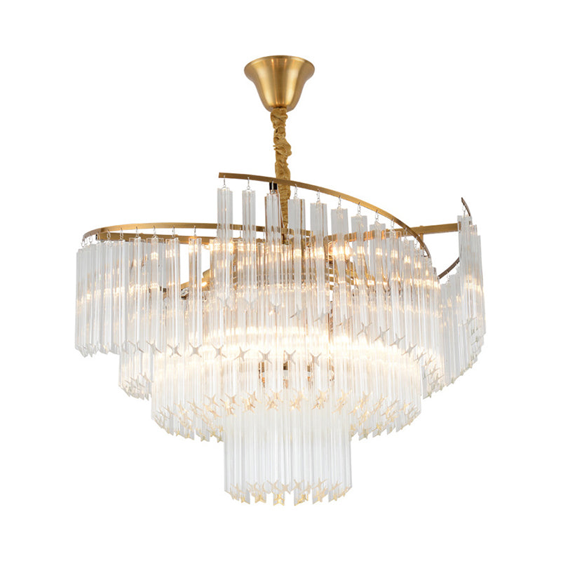 Vanessa Elegance Meets Sparkling Brilliance: The Clear Crystal Postmodern Gold Chandelier