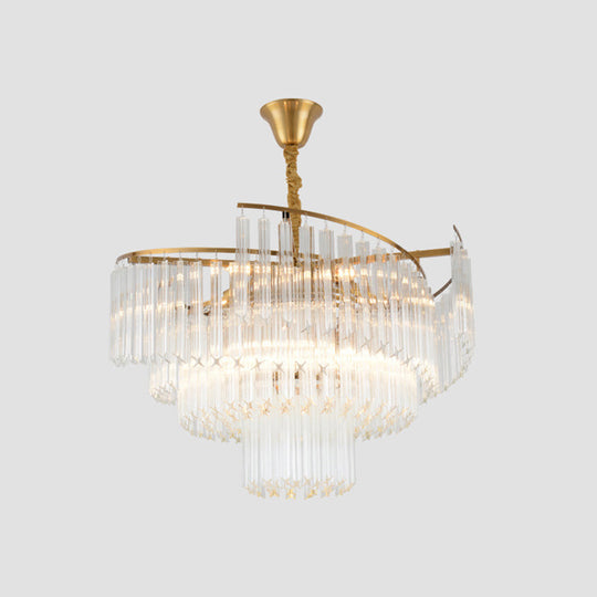 Vanessa Elegance Meets Sparkling Brilliance: The Clear Crystal Postmodern Gold Chandelier