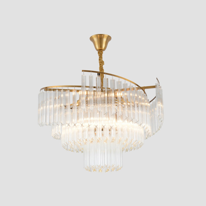 Vanessa Elegance Meets Sparkling Brilliance: The Clear Crystal Postmodern Gold Chandelier