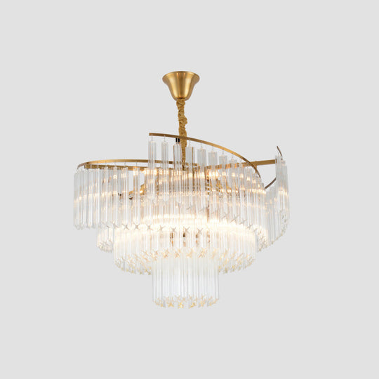 Vanessa Elegance Meets Sparkling Brilliance: The Clear Crystal Postmodern Gold Chandelier