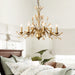 Gold Amber Crystal Branch Pendant Chandelier - Rustic Bedroom Suspension Lighting Chandelier