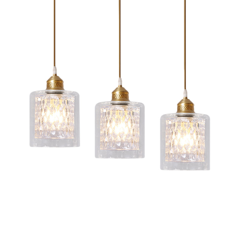 Leilani Modern Brass Pendant: Prismatic Glass Meets Chic Style