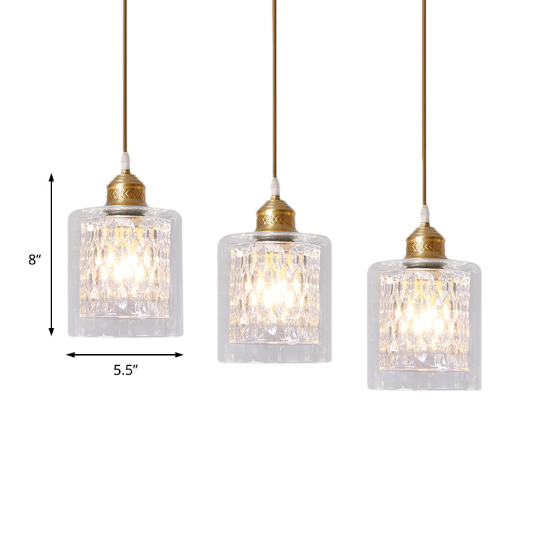 Leilani Modern Brass Pendant: Prismatic Glass Meets Chic Style