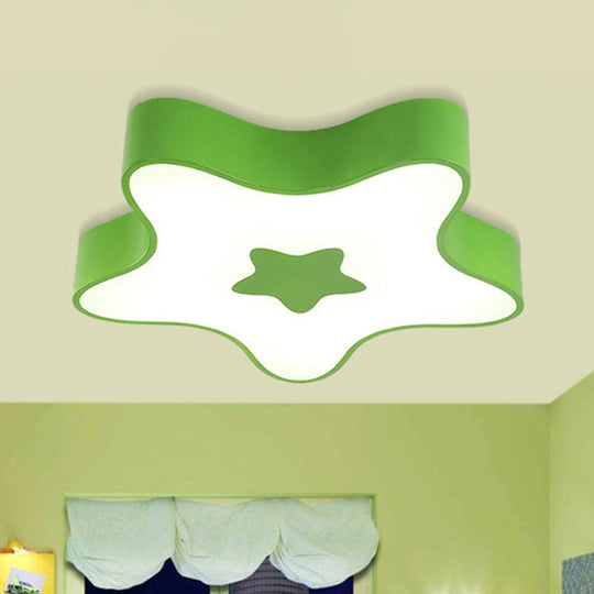 Transform Your Nursery With The Starry Sky: Led Flush Mount Light Green / White