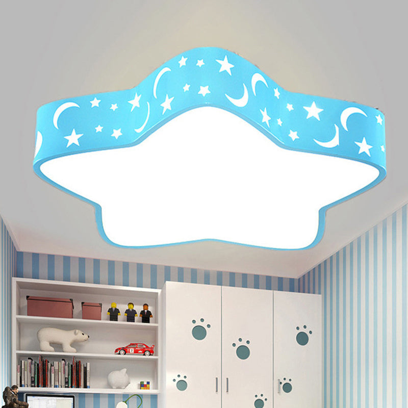 Celestial Cuddles: Sparkling Starry Night Led Ceiling Light For Kids