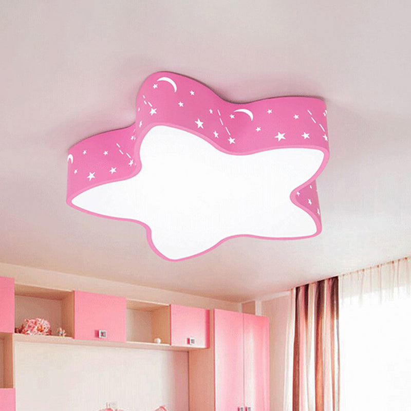 Celestial Cuddles: Sparkling Starry Night Led Ceiling Light For Kids