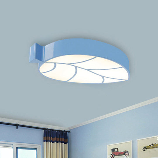 Bring Nature’s Tranquility To Your Nursery: Leaf - Shaped Led Ceiling Light Blue / White