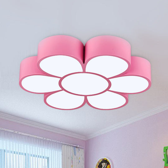 Brighten Young Minds With The Floral Kindergarten Led Ceiling Light Pink / 18’ White