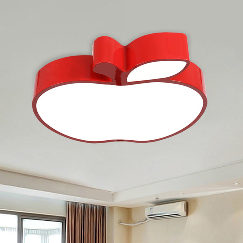 Brighten And Delight: Playful Apple - Shaped Nursery Light Red / White Ceiling