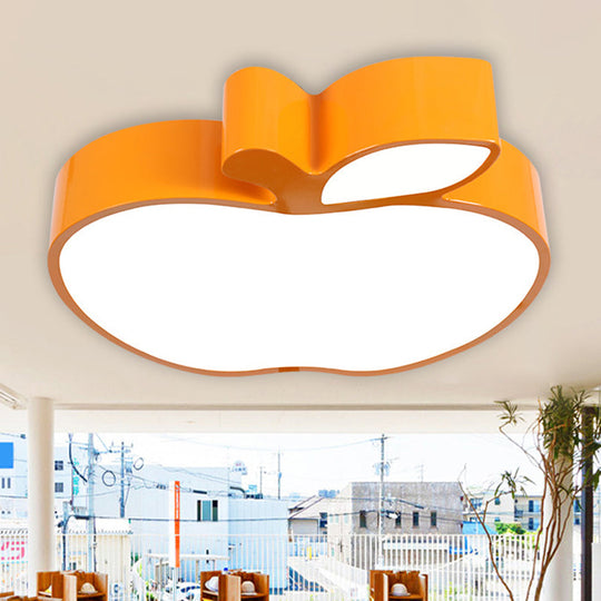 Brighten And Delight: Playful Apple - Shaped Nursery Light Yellow / White Ceiling