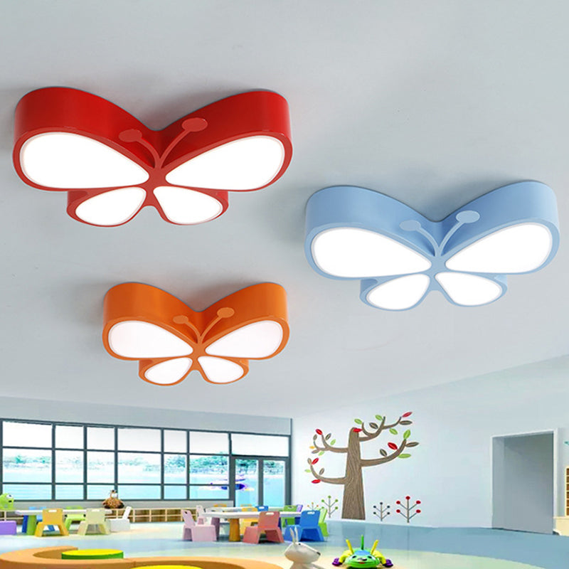 Ily’s Luminous Acrylic Led Flush Mount Ceiling Light - Butterfly Design For Kindergarten And