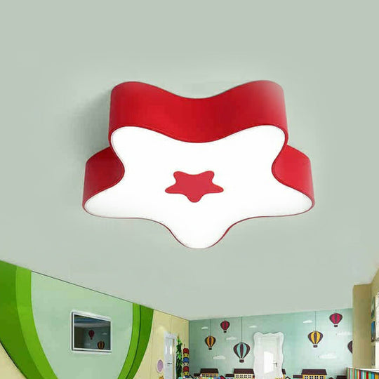 Create A Dreamy Night Sky: Star - Shaped Led Ceiling Light For Kids Red / White