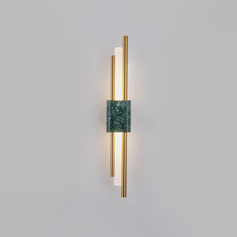 Fiona’s Modern Marble Sconce - Green Led Light With Sophisticated Style / 23.5’