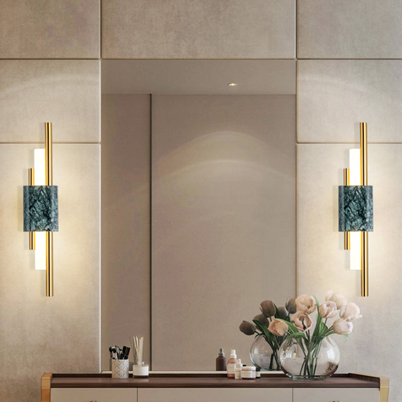 Fiona’s Modern Marble Sconce - Green Led Light With Sophisticated Style