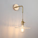 Vintage Single - Bulb Bedside Wall Mounted Lamp In Gold - Shaded Glass Light Fixture / G Wall Lamp