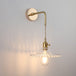 Vintage Single - Bulb Bedside Wall Mounted Lamp In Gold - Shaded Glass Light Fixture / G Wall Lamp