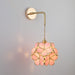 Vintage Single - Bulb Bedside Wall Mounted Lamp In Gold - Shaded Glass Light Fixture / P Wall Lamp