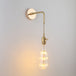 Vintage Single - Bulb Bedside Wall Mounted Lamp In Gold - Shaded Glass Light Fixture / O Wall Lamp