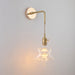 Vintage Single - Bulb Bedside Wall Mounted Lamp In Gold - Shaded Glass Light Fixture / M Wall Lamp