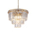 Modern Faceted Optical Crystal 6 - Light Brass Chandelier - Four Tiers Ceiling Light