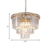 Modern Faceted Optical Crystal 6 - Light Brass Chandelier - Four Tiers Ceiling Light