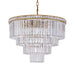 Modern Faceted Optical Crystal 6 - Light Brass Chandelier - Four Tiers Ceiling Light