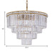 Modern Faceted Optical Crystal 6 - Light Brass Chandelier - Four Tiers Ceiling Light