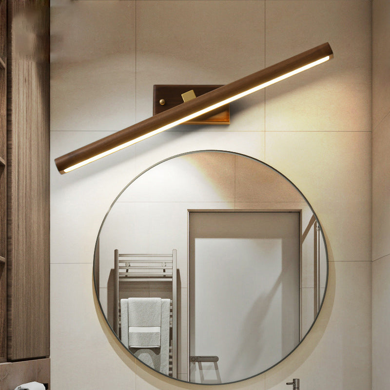 Nordic Simplicity Meets Modern Functionality: The Dark Wood Linear Wall Sconce / 16’ Natural