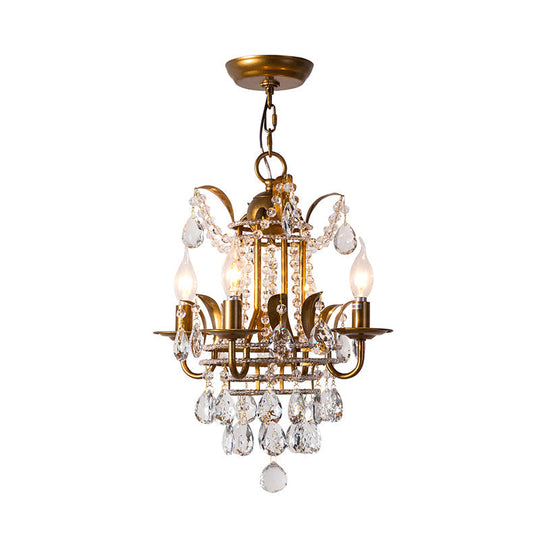 Gemma Elegance Meets Sparkling Brilliance: The Gold Crystal Drop Chandelier