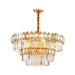 Penelope Modern Gold Chandelier With Clear Crystal Prisms