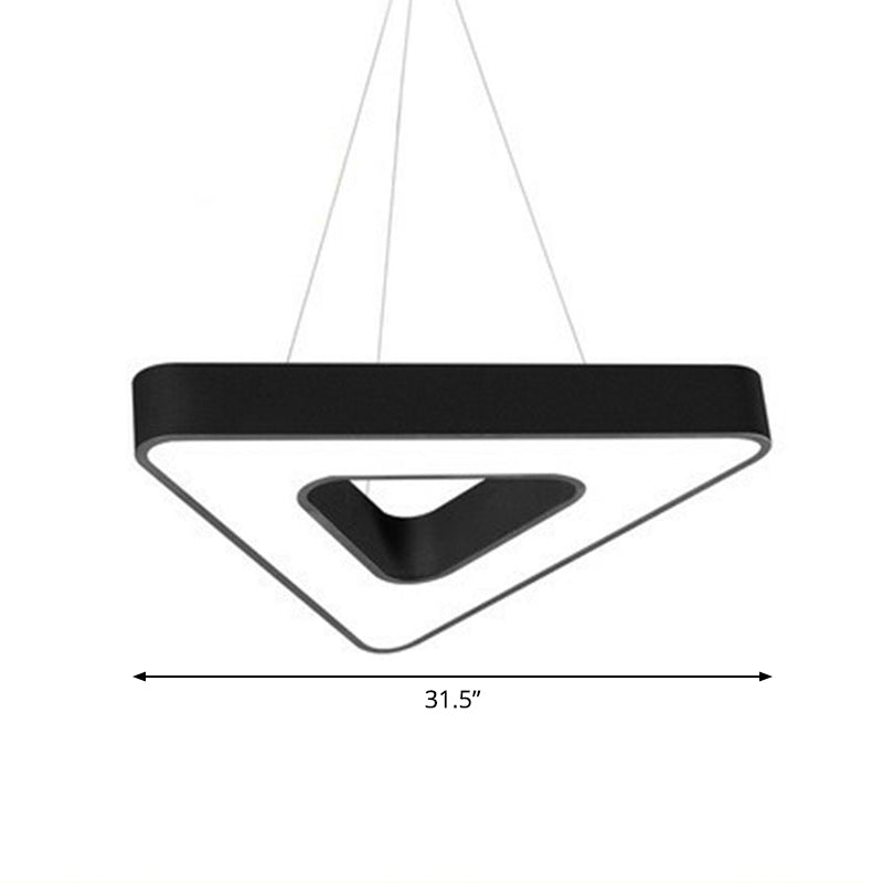 Triangular Led Gym Chandelier - Contemporary Acrylic Suspension Light In Black Multi - Size Energy