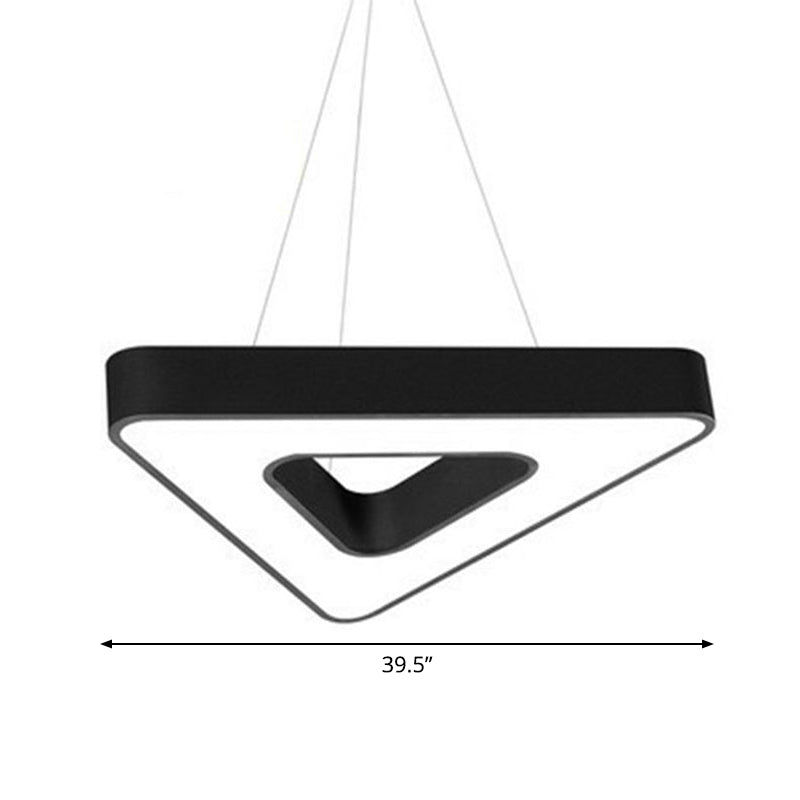 Triangular Led Gym Chandelier - Contemporary Acrylic Suspension Light In Black Multi - Size Energy