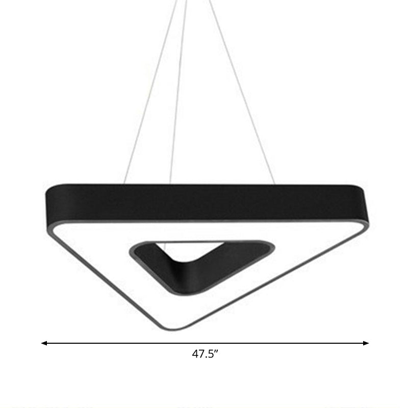 Triangular Led Gym Chandelier - Contemporary Acrylic Suspension Light In Black Multi - Size Energy