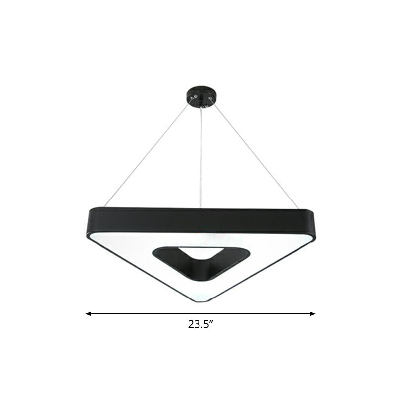 Triangular Led Gym Chandelier - Contemporary Acrylic Suspension Light In Black Multi - Size Energy