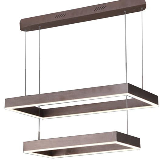 Modern Elegance Meets Warmth: Coffee Acrylic Rectangular Chandelier